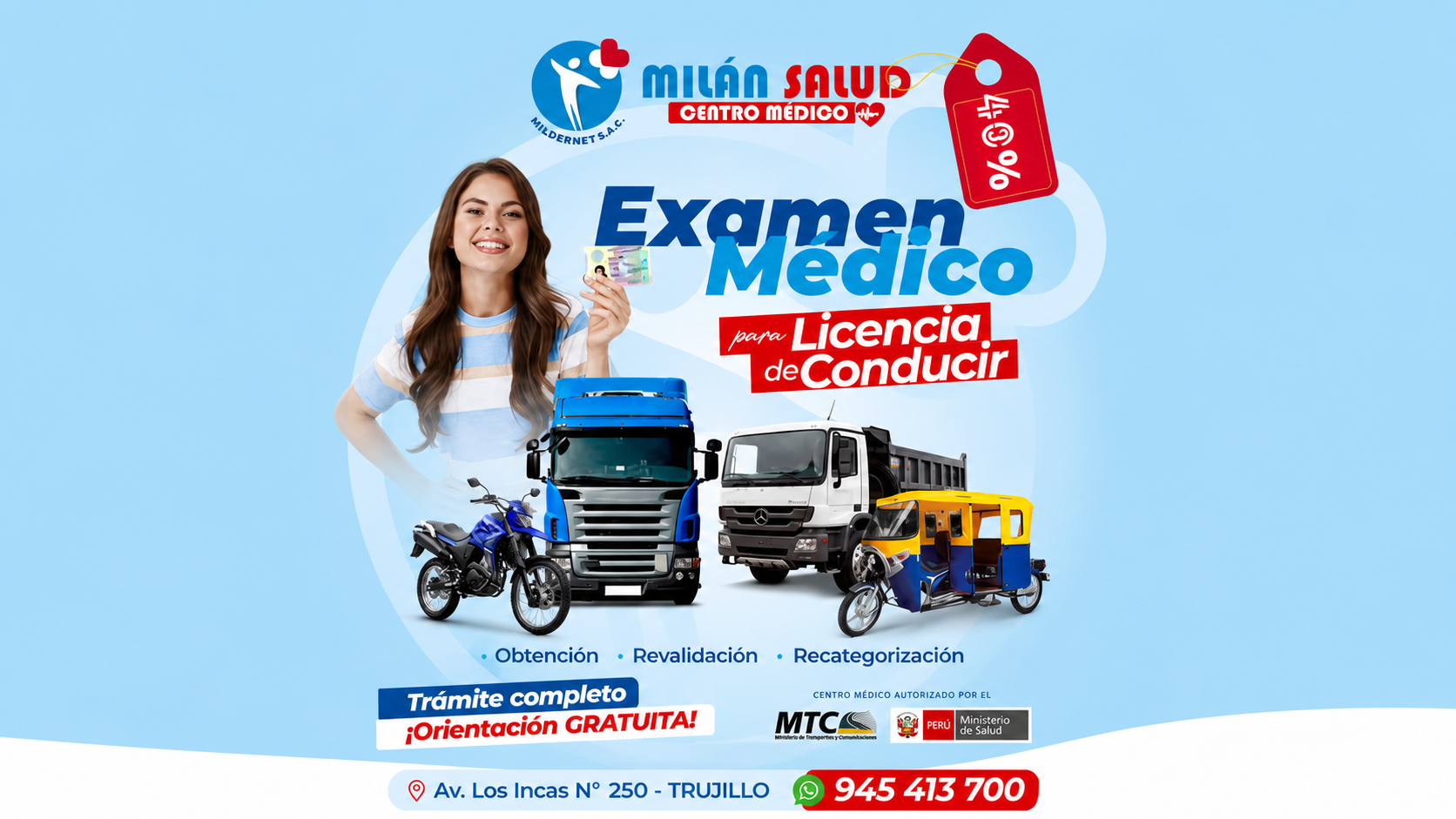 Examen médico para certificados y licencias